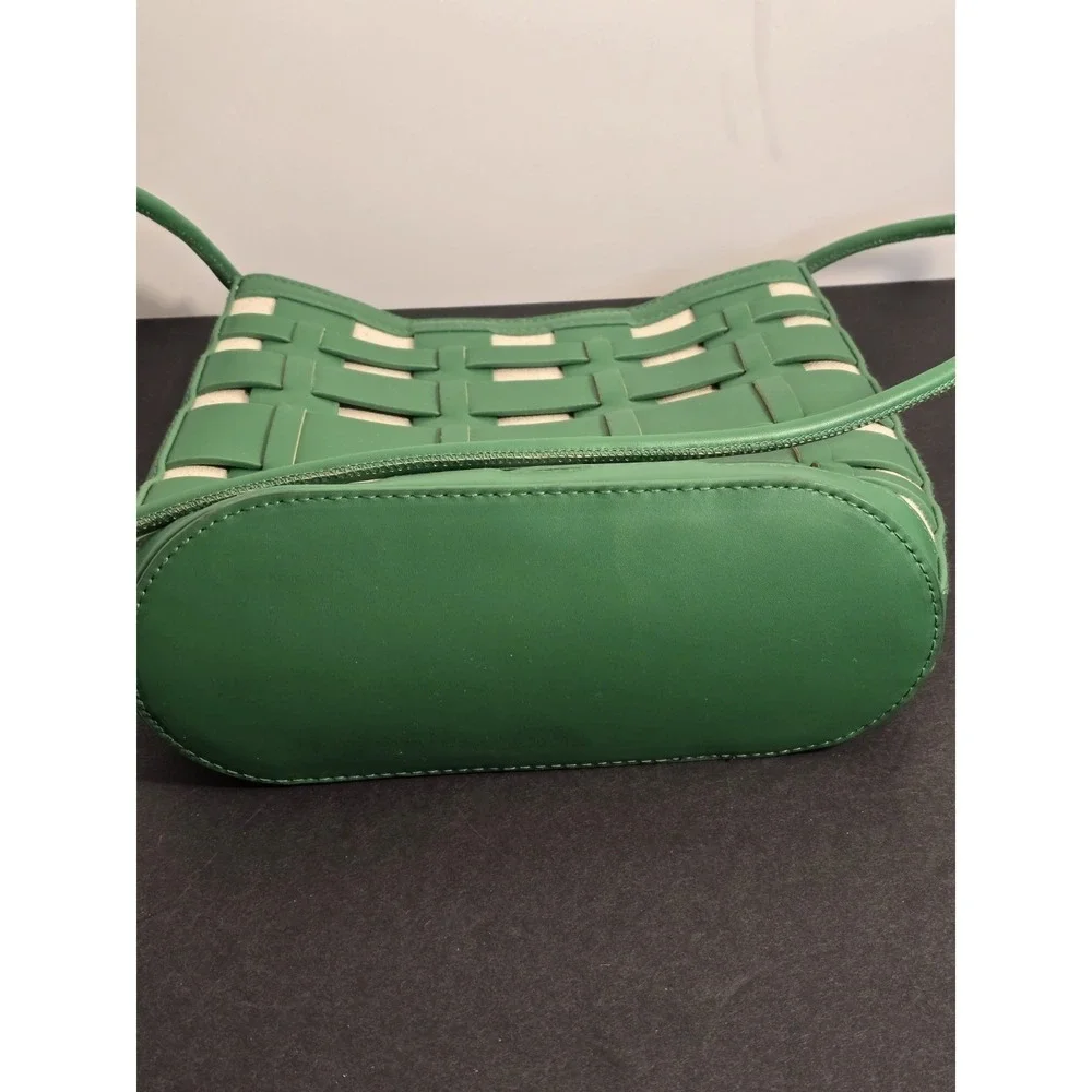 A New Day Kelly Green Bucket Style Purse Woven Over‎ Linen Handbag NWOT NEW